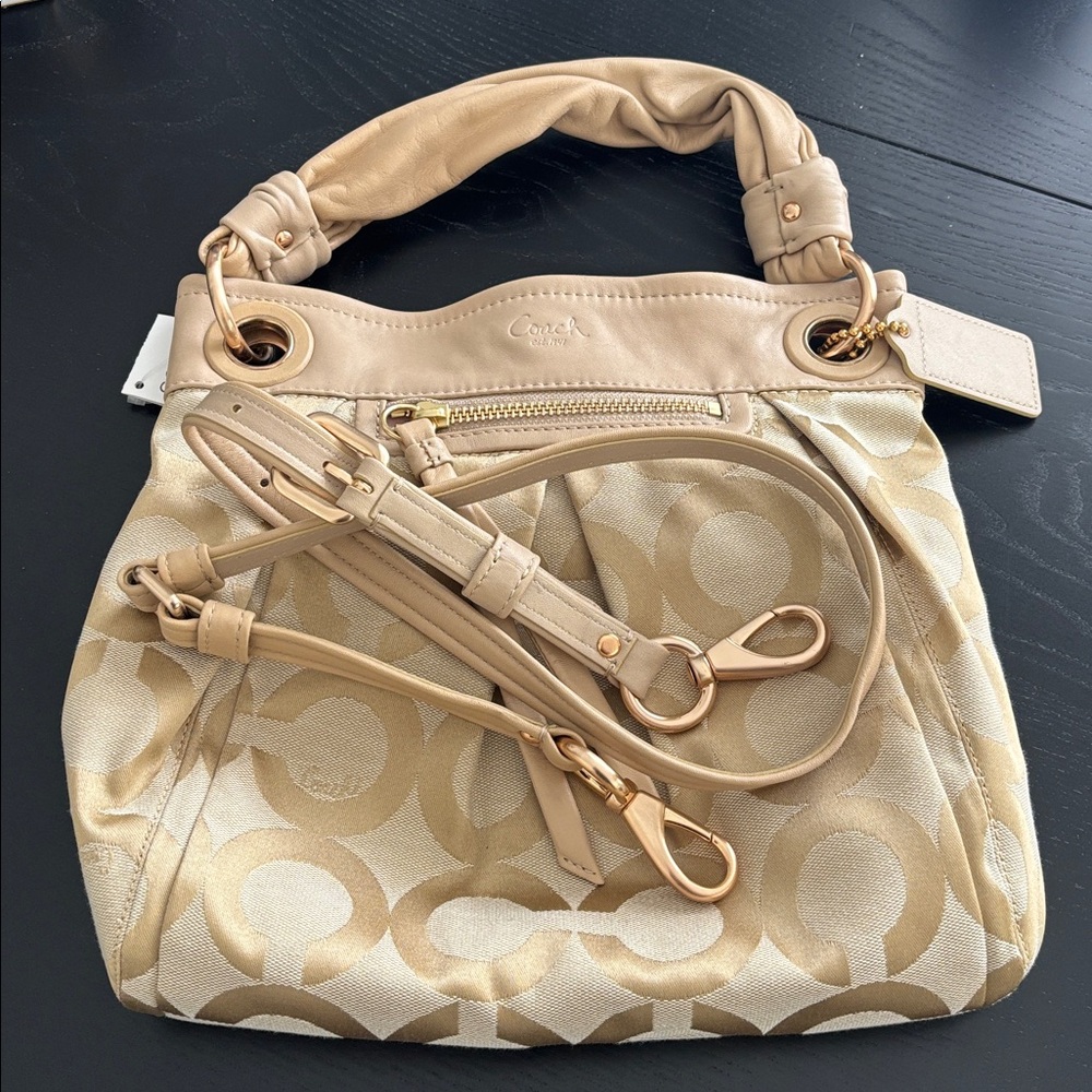 NWT Vintage Coach 13420 Beige Purse - Picture 7 of 10